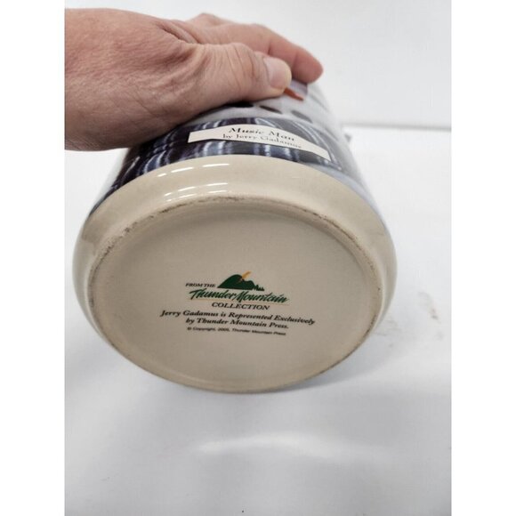 Vintage Thunder Mountain Ceramic Snowman Clamp Canister Kitchen Storage Jar - Picture 10 of 13